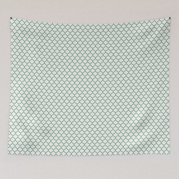 Item preview, Turquoise Quatrefoil ceramic tile designed and sold by ToniaKroeger.