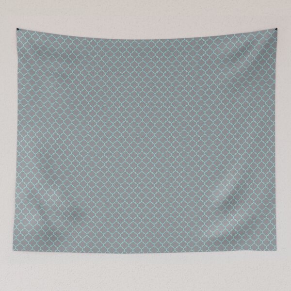 Item preview, Brown Turquoise Quatrefoil ceramic tile designed and sold by ToniaKroeger.
