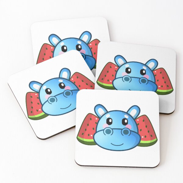 Item preview, Cute Hippopotamus and Watermelon designed and sold by lipemo.