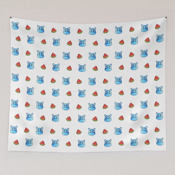 Item preview, Cute Hippopotamus and Watermelon designed and sold by lipemo.