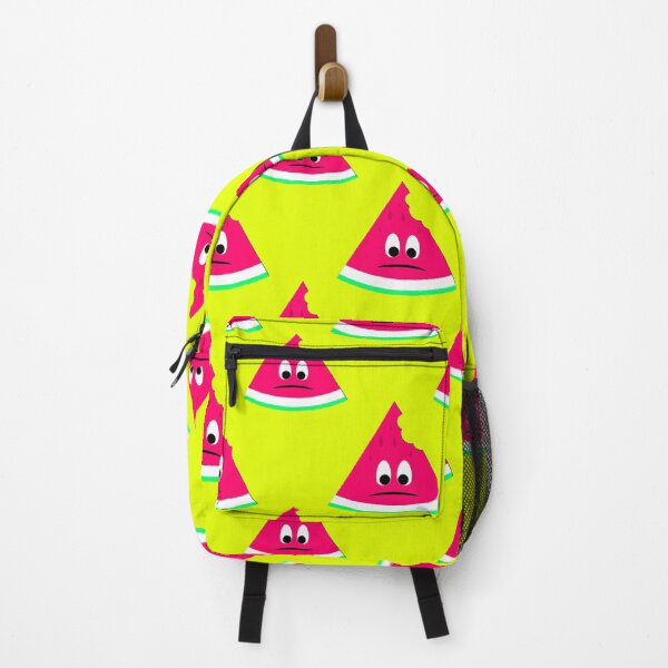 Item preview, Cute sad bitten piece of watermelon on bright yellow designed and sold by PLdesign.