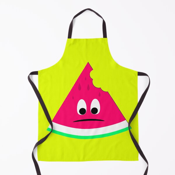 Item preview, Cute sad bitten piece of watermelon on bright yellow designed and sold by PLdesign.