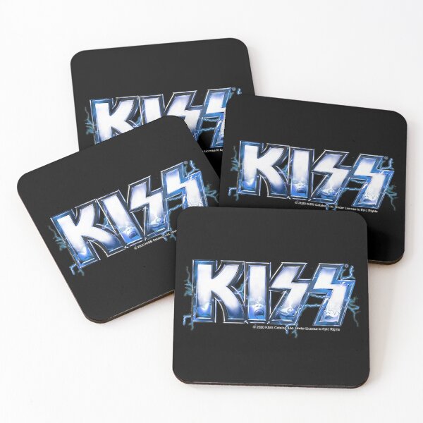 Item preview, KISS rock music band -  Blue Lightning Logo Faces designed and sold by musmus76.