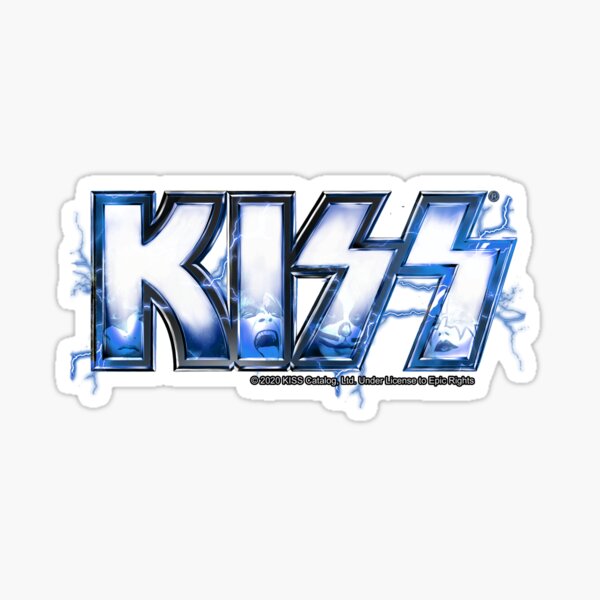 Item preview, KISS rock music band -  Blue Lightning Logo Faces designed and sold by musmus76.