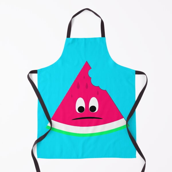 Item preview, Cute sad bitten piece of watermelon on blue designed and sold by PLdesign.