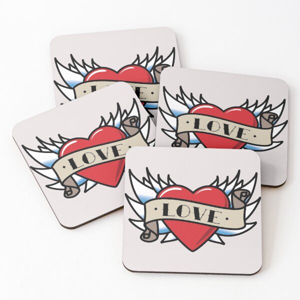 Item preview, Flying Heart Love Tattoo designed and sold by StupidHeadArt.