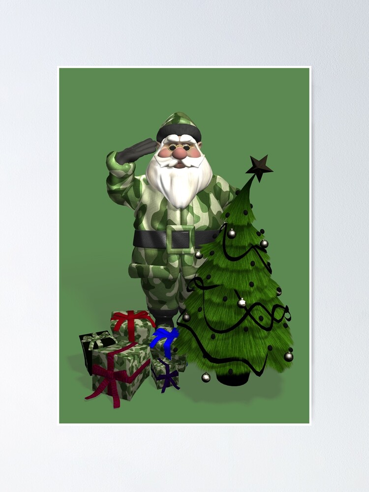 Santa Claus In Camouflage Dress