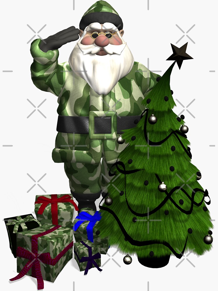 Santa Claus In Camouflage Dress