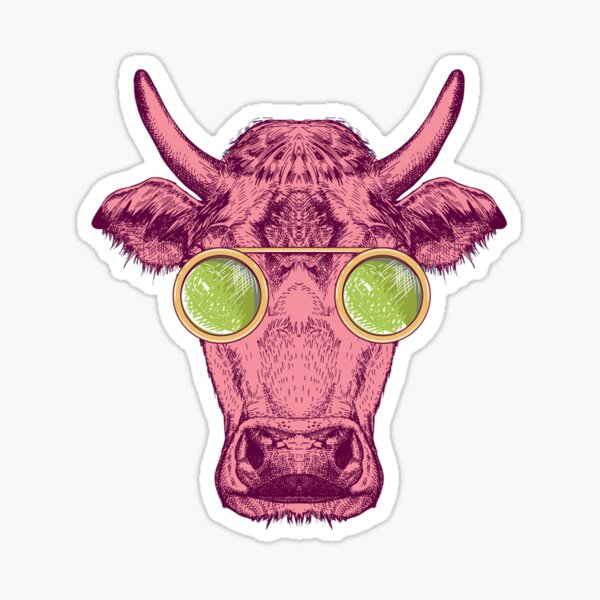 Strawberry Cow Sticker Set