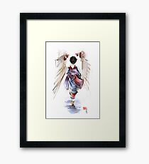 Geisha Japanese woman in kimono original Japan painting art Framed Print