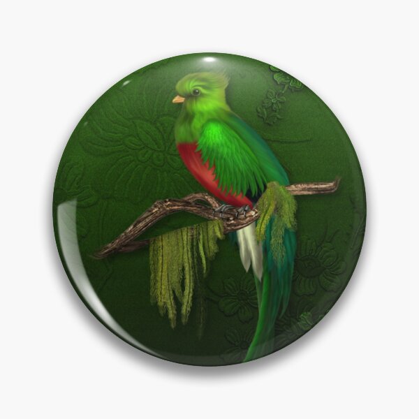 Artikelvorschau, Exotischer Quetzal-Vogel auf grünem Blumen entworfen und verkauft von SpiceTree.