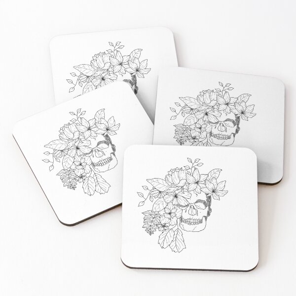 Item preview, flowery skull designed and sold by tsiguidou.