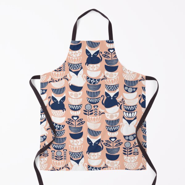 Swedish folk cats V // flesh background Apron