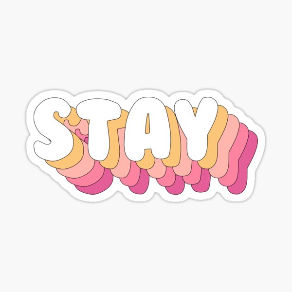 STRAY KIDS - Stay Pink Quote Text PINK PEACH Pegatina