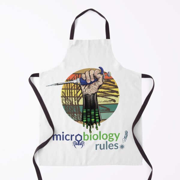 Item preview, Microbiology Rules - pipette with fist and retro vintage distressed style petri culture plate designed and sold by Zit-Zat-Zot.