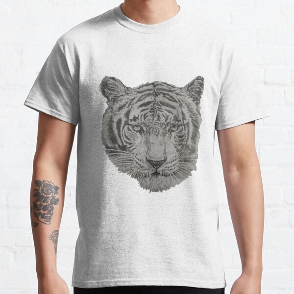 White Bengal Tiger T-Shirt (XXX-Large, Grey) 