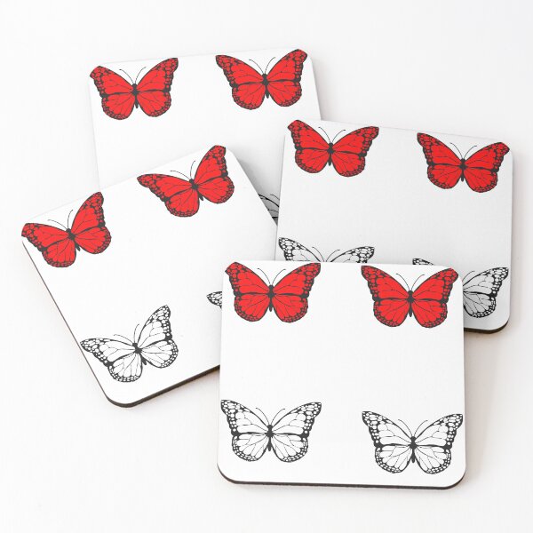 Item preview, red and white butterflies designed and sold by sophieromiller.