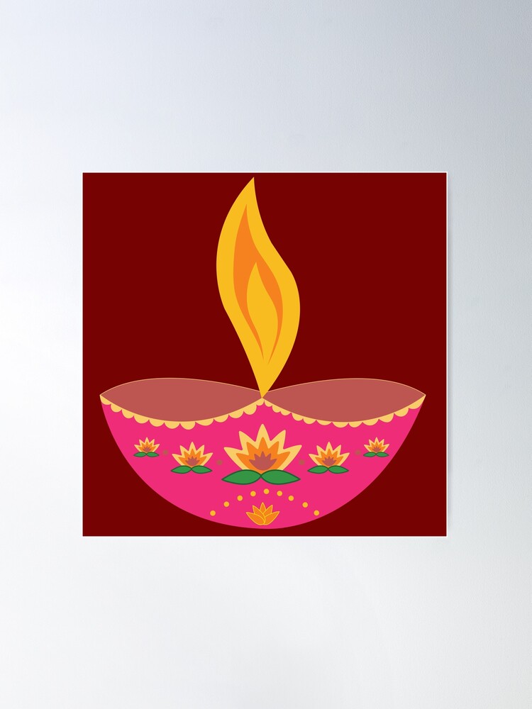 Diya lamp with lit candle wick - Diwali festival celebration symbol Stock  Vector by ©Sabelskaya 437816154