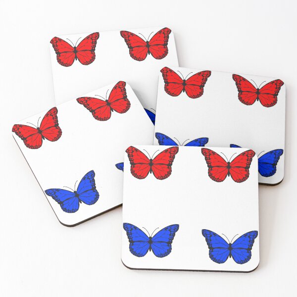 Aperçu de l'œuvre papillons bleus et rouges créée et vendue par sophieromiller.