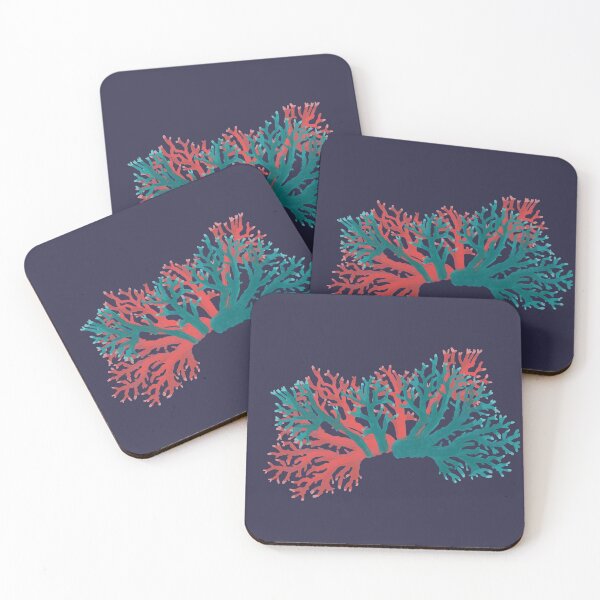 Item preview, red and teal corals  designed and sold by Pacesyte.