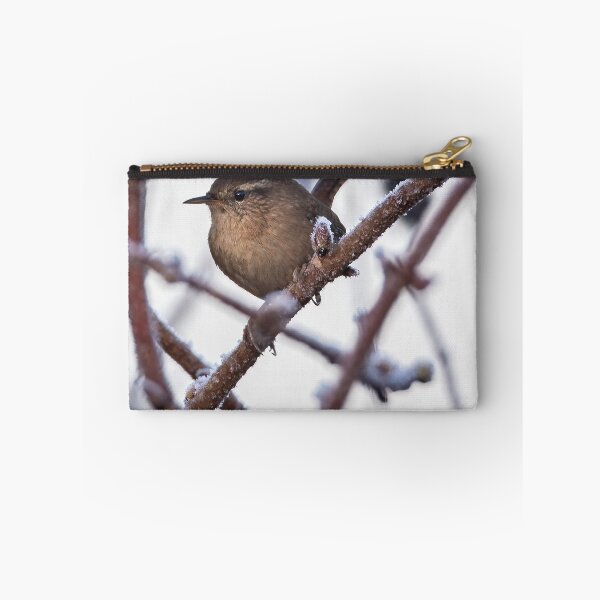 Item preview, A beautiful Wren sitting on a frozen branch designed and sold by PhotographMassa.