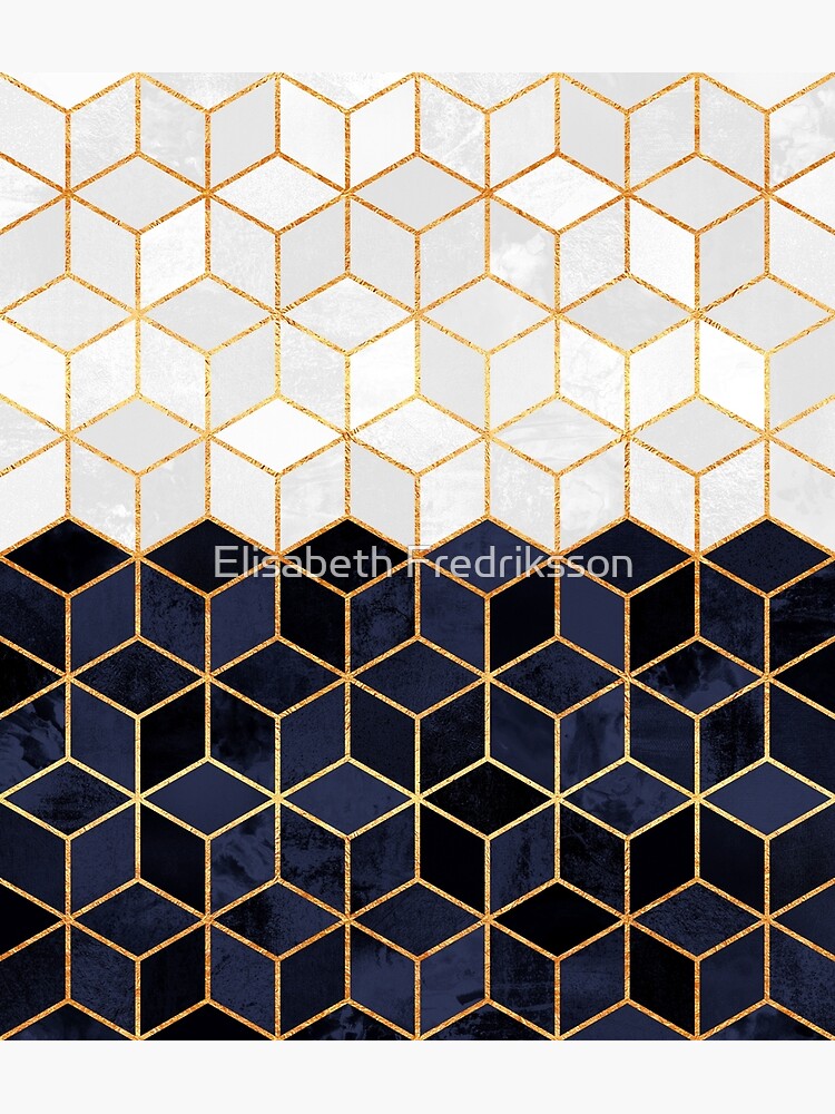 White And Navy Cubes by foto-ella