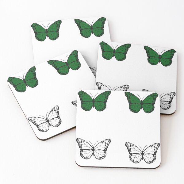 Item preview, green and white butterflies designed and sold by sophieromiller.