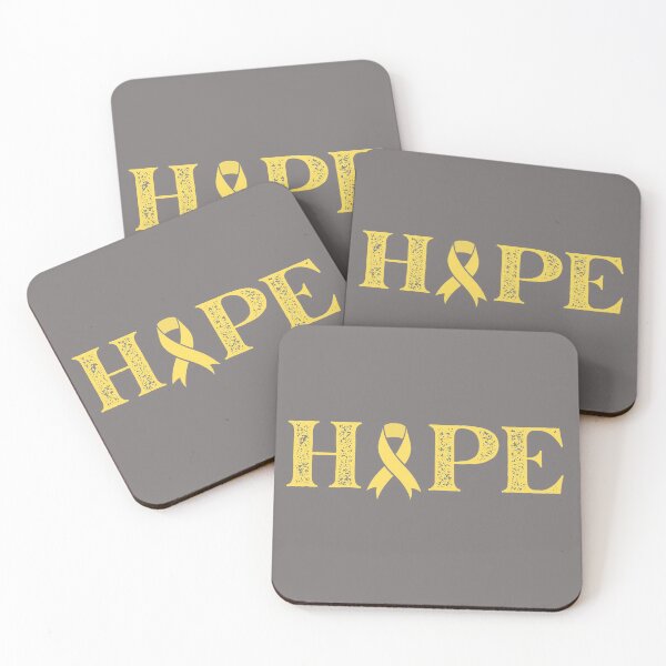 Item preview, Hope Text Yellow Awareness Ribbon Design designed and sold by Gramsta.
