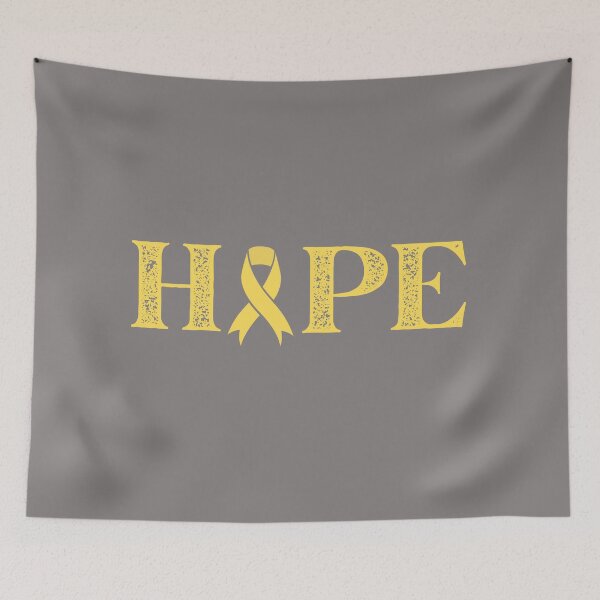 Item preview, Hope Text Yellow Awareness Ribbon Design designed and sold by Gramsta.