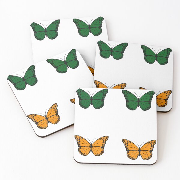 Item preview, green and orange butterflies designed and sold by sophieromiller.