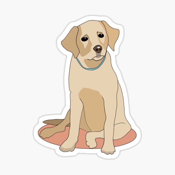 Sticker Yellow Labrador Cartoon Redbubble