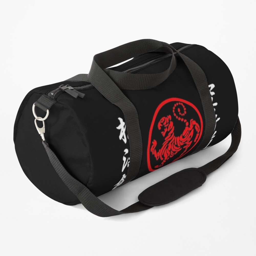 Shotokan Symbol and Kanji on the sides white text Duffle Bag