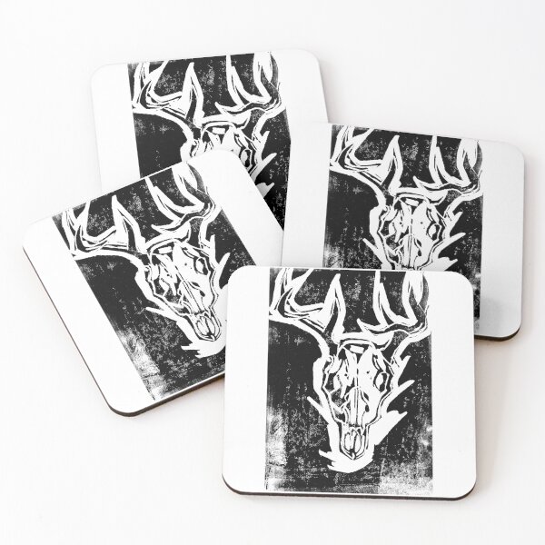 Item preview, Deer Skull Lino Cut Print designed and sold by Libby Snow.