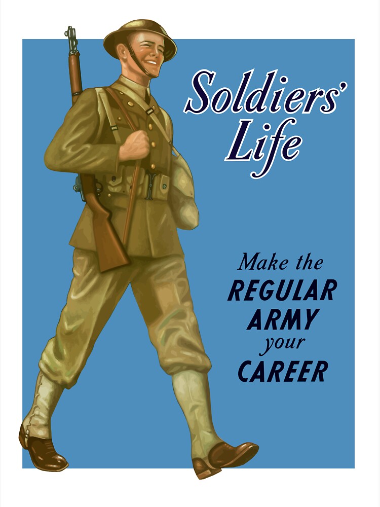 "Soldier's Life Make The Regular Army Your Career" Sticker for Sale