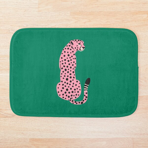 Pink Leopard | African Cheetah | Tropical Pop Art Bath Mat