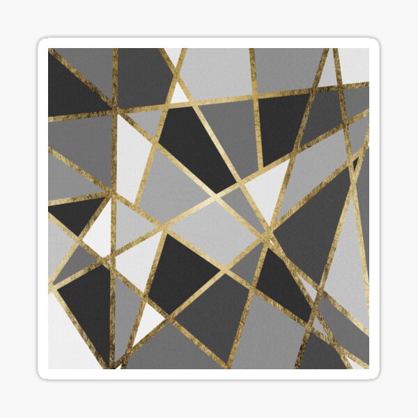 Aperçu de l'œuvre Triangles modernes Geo Geo noir et gris créée et vendue par Blkstrawberry.