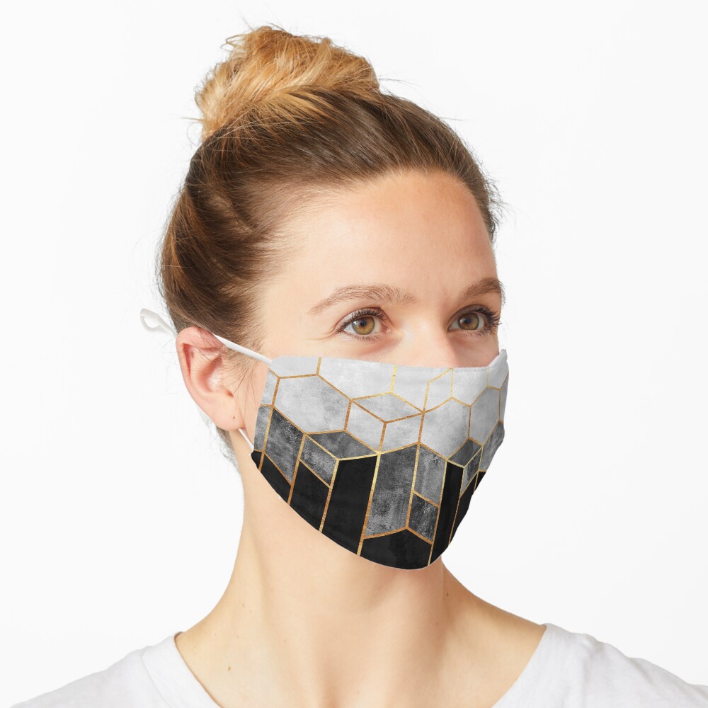 Charcoal Hexagons Mask