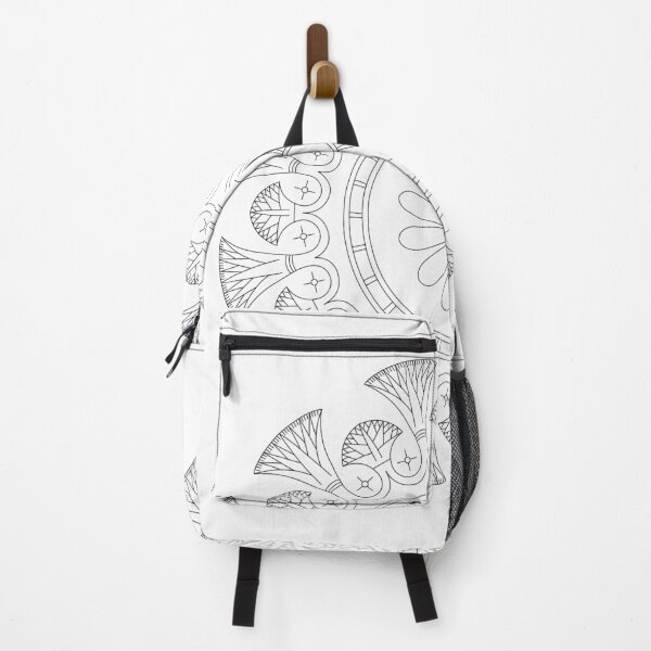 Item preview, Egyptian lotus flower pattern (black and white) designed and sold by Franck-Monnier.