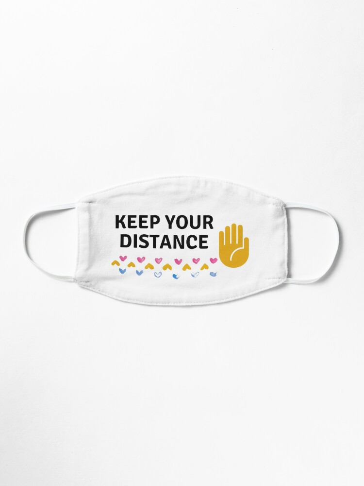 'Keep Your Distance Social Distance Virus Hand' Mask by Craftdrawer