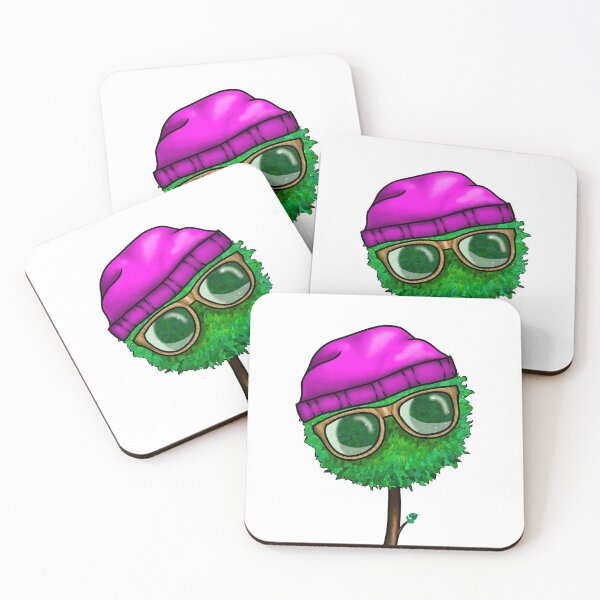 Item preview, Tree wearing pink beanie and sunglasses - cute shades nature illustration designed and sold by CommonSpring.
