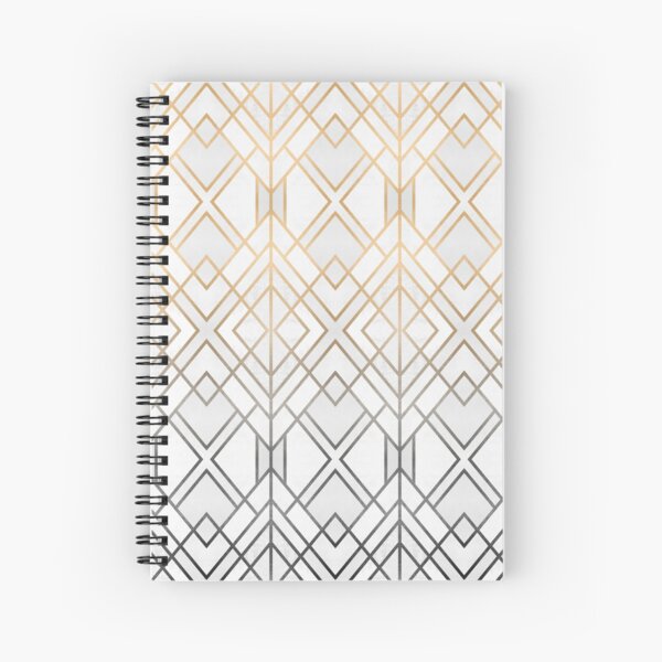 Gold And Grey Geo Spiral Notebook
