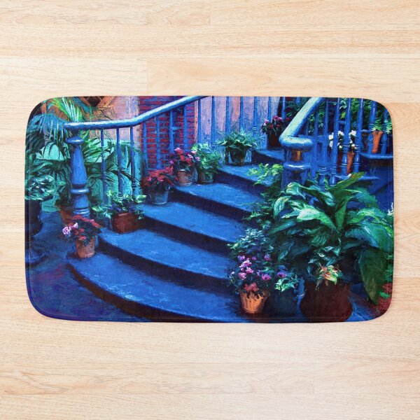Item preview, Blue Floral Stairway designed and sold by plugsnpixels.