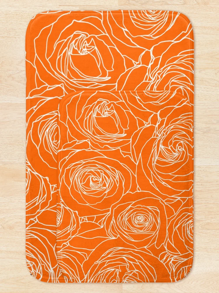 Thumbnail 5 of 6, Bath Mat, Marmalade Roses designed and sold by ColorObsession.