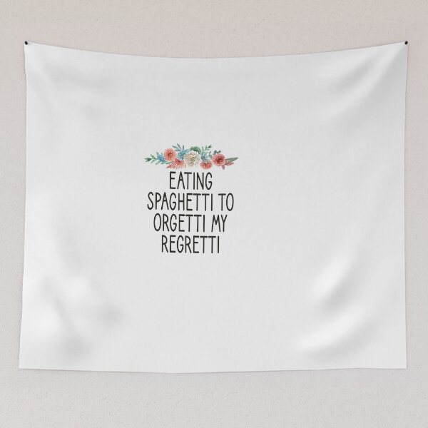 Item preview, eating Spaghetti to forgetti my regretti: Funny Spaghetti  foodie gifts for men graphic tees for women / italian food gifts for womens pasta floral style idea design designed and sold by Chamssou.
