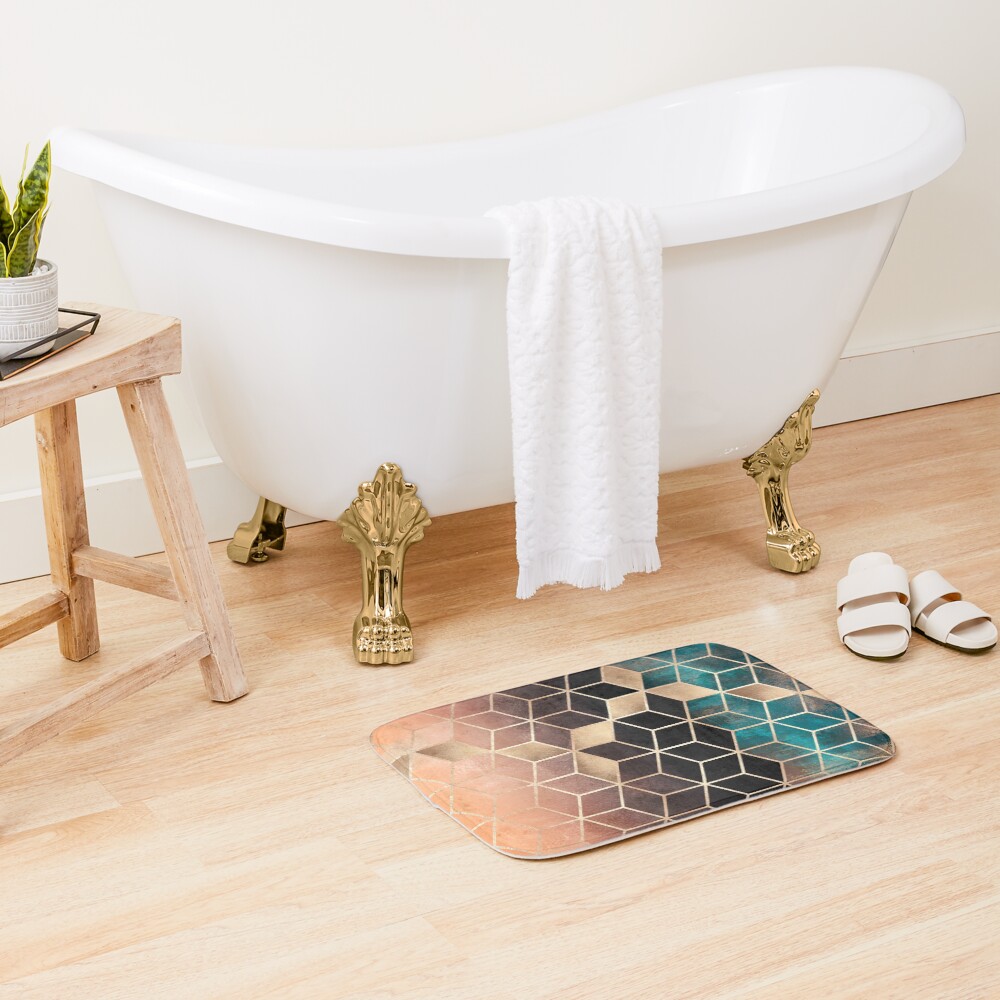 Ombre Dream Cubes Bath Mat