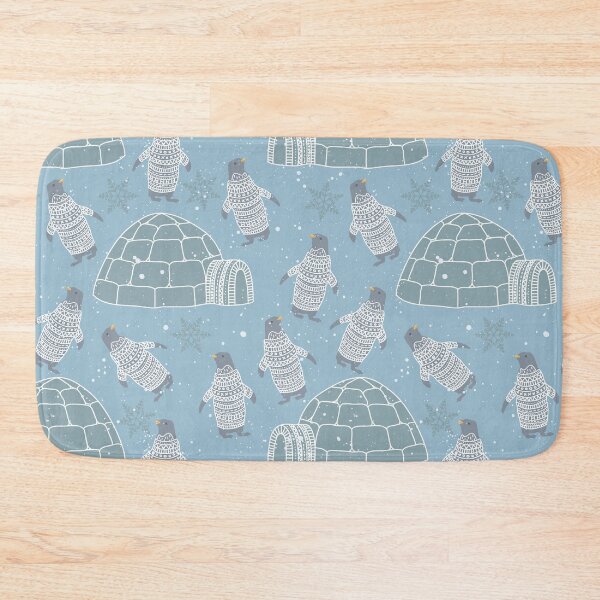 Item preview, cute winter penguin igloo hand drawn pattern designed and sold by bertiescrochu.