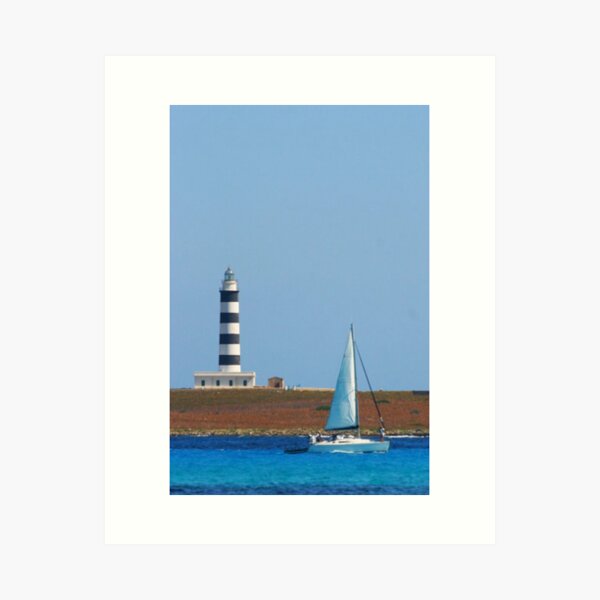 Lighthouse & Boat, Menorca Art Print