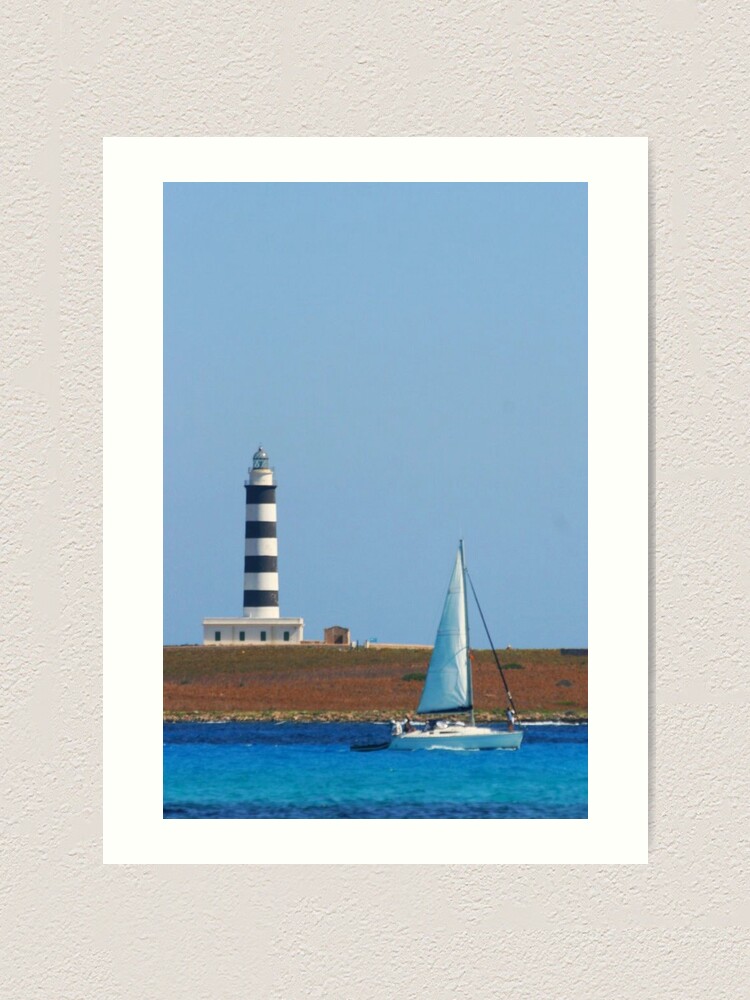 Alternate view of Lighthouse & Boat, Menorca Art Print