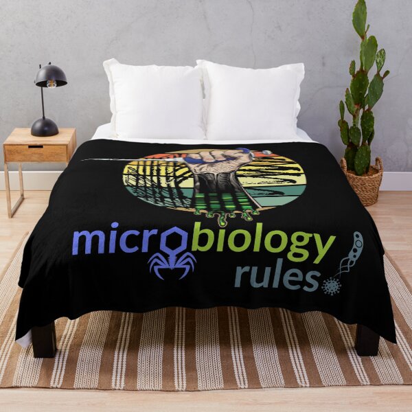 Item preview, Microbiology Rules - pipette with fist and retro vintage distressed style petri culture plate designed and sold by Zit-Zat-Zot.