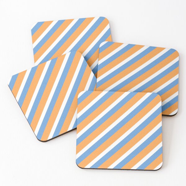 Item preview, Complimentary Stripey Diagonal Pattern - Orange Blue White Colors designed and sold by Wizzles Emporium.